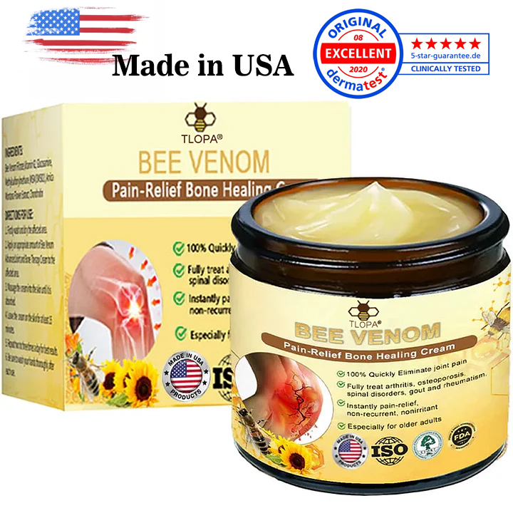 Official Store: TLOPA® Bee-Venom Pain-Relief Bone Healing Cream (Reducing joint swelling, pain, stiffness, redness, warmth, soreness, and joint fatigue)
