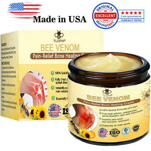Official Store: TLOPA® Bee-Venom Pain-Relief Bone Healing Cream (Reducing joint swelling, pain, stiffness, redness, warmth, soreness, and joint fatigue)